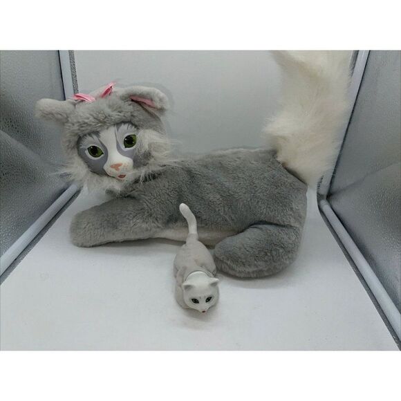 Vintage 1992 Hasbro Kitty Surprise 2 Kittens Gray & White Stuffed Cat Plush - Picture 1 of 11